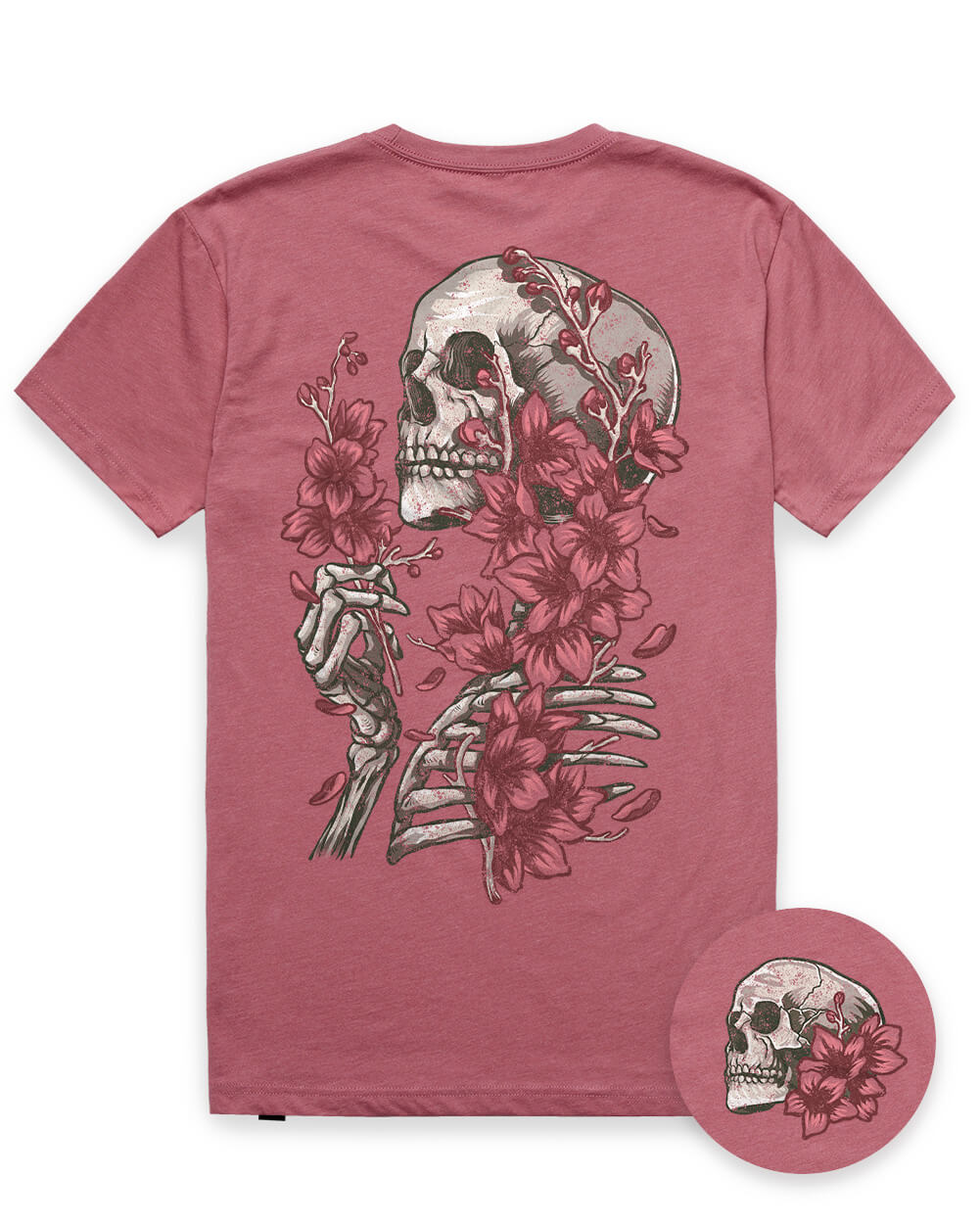 Eternal Blossom Tee-Heather Mauve-Regular-Mock--Model---L