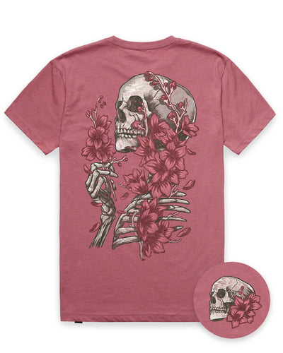 Eternal Blossom Tee-Heather Mauve-Regular-Mock--Model---L