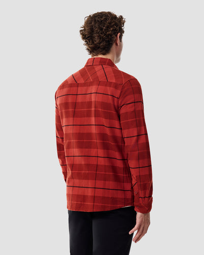 Fairbanks Flannel-Dark Red-Regular-Back--Model---L