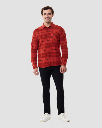Fairbanks Flannel-Dark Red-Regular-Full--Model---L