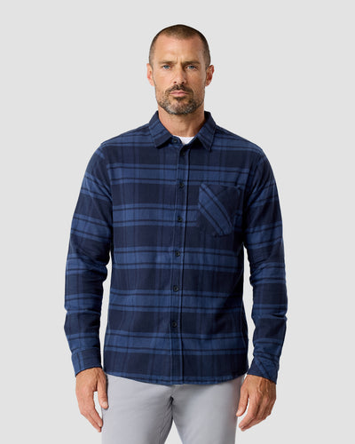 Fairbanks Flannel-Navy-Regular-Front--Model---L
