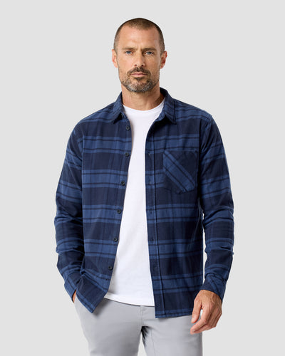 Fairbanks Flannel-Navy-Regular-Front--Model---L