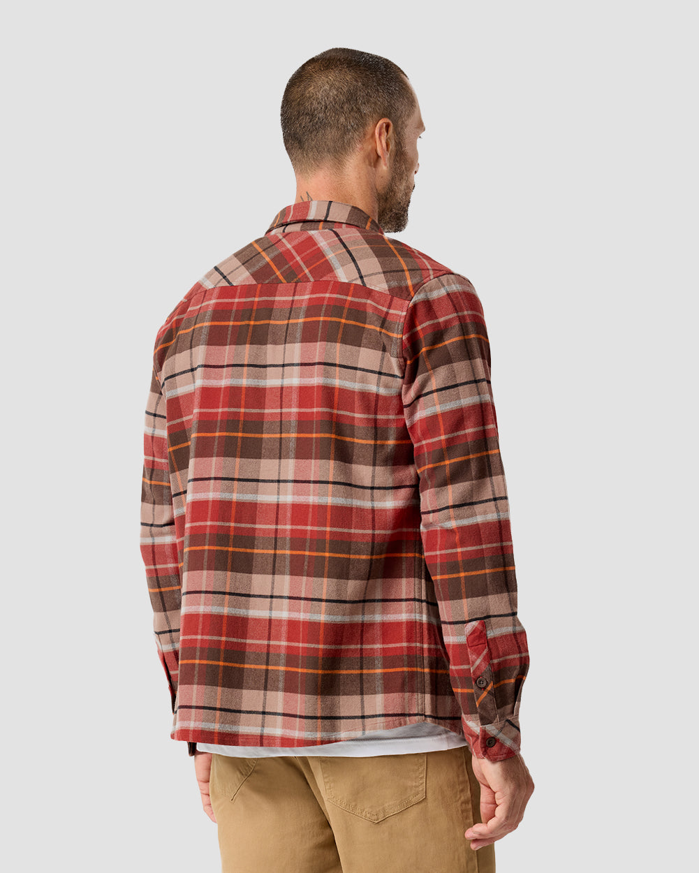 Fairbanks Flannel-Rusty Red Multi-Regular-Back--Model---L