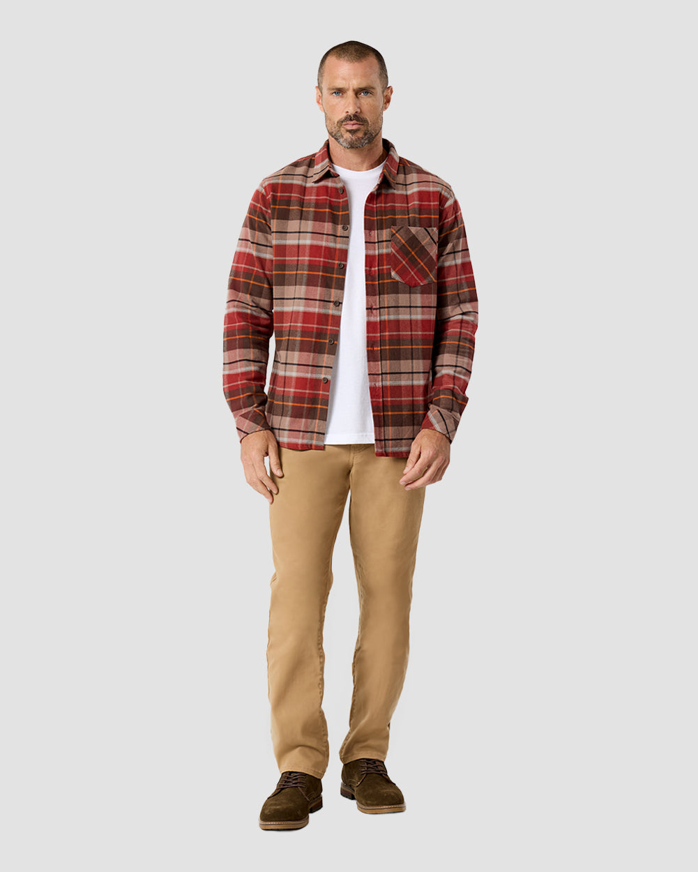 Fairbanks Flannel-Rusty Red Multi-Regular-Full--Model---L