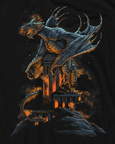 Fiery Guardian Tee-Black-Regular-Swatch--Model---L