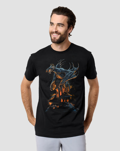 Fiery Guardian Tee-Black-Regular-Front--Model---L