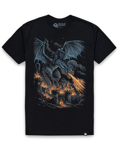 Fire Reign Tee-Black-Regular-Mock--Model---L