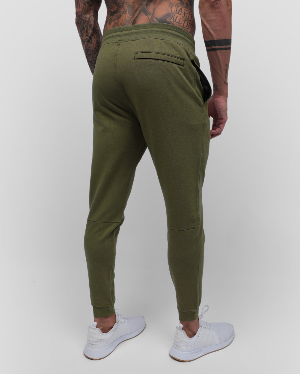 Fleece Joggers - Non-Branded-Olive Green-Back--Zach---L