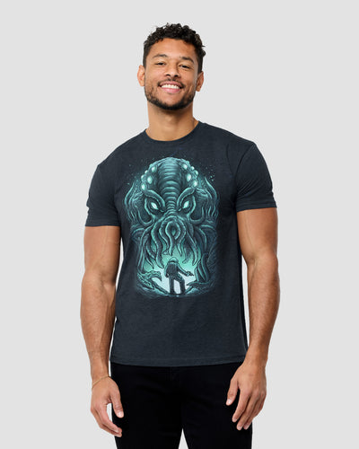 Galactic Siege Glow-in-the-Dark Tee-Midnight Navy-Regular-Front--Model---L