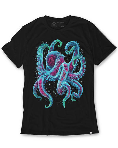 Gleaming Octo Glow-in-the-Dark Tee-Black-Regular-Mock--Model---L