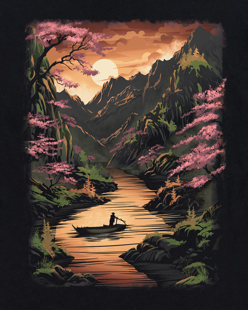 Golden Reflections Tee-Black-Regular-Swatch--Model---L