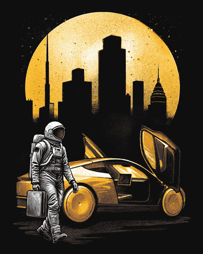 Golden Transit Glow-in-the-Dark Tee-Black-Regular-Swatch--Model---L