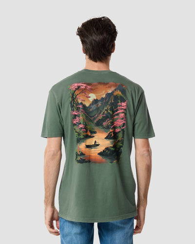 Golden Reflections Vintage Tee-Vintage Royal Pine-Regular-Back--Model---L