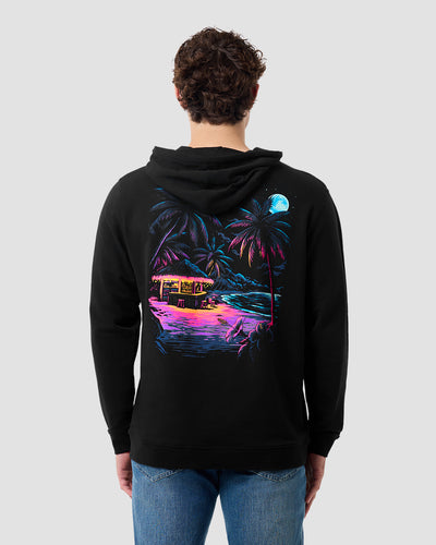 Tropic Night Hoodie-Black-Regular-Back--Model---L