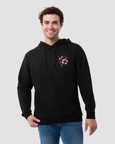 Tropic Night Hoodie-Black-Regular-Front--Model---L