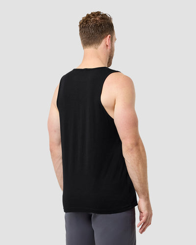 Cosmic Descent Tank-Black-Regular-Front--Model---L