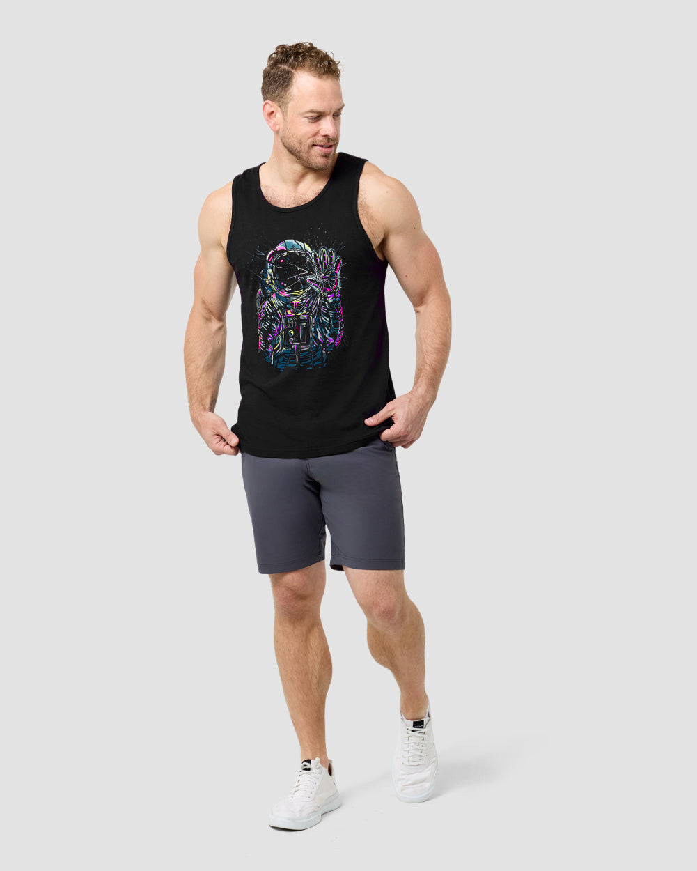 Cosmic Fracture Tank-Black-Regular-Full--Model---L