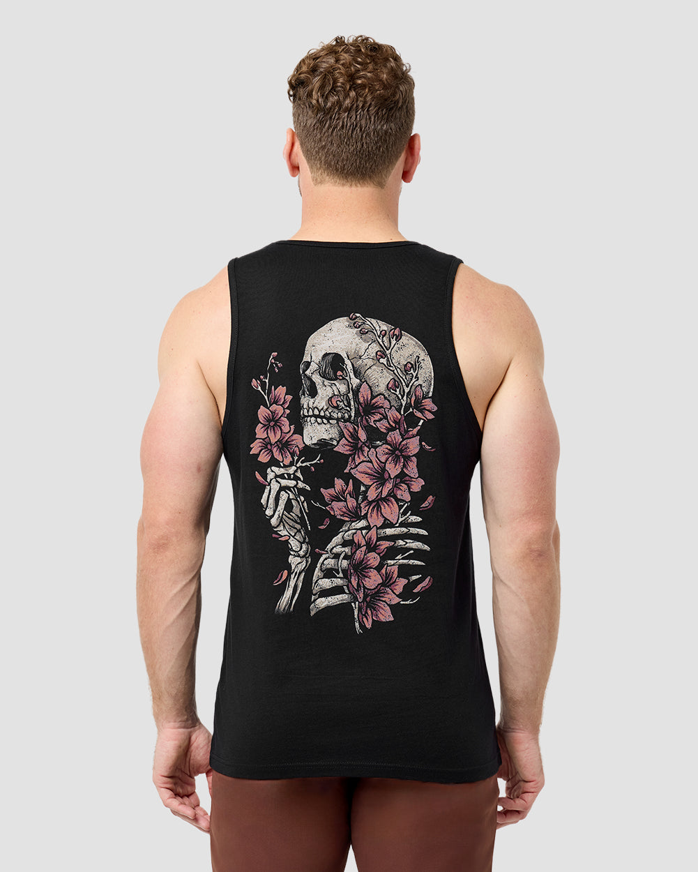 Eternal Blossom II Tank-Black-Regular-Back--Model---M