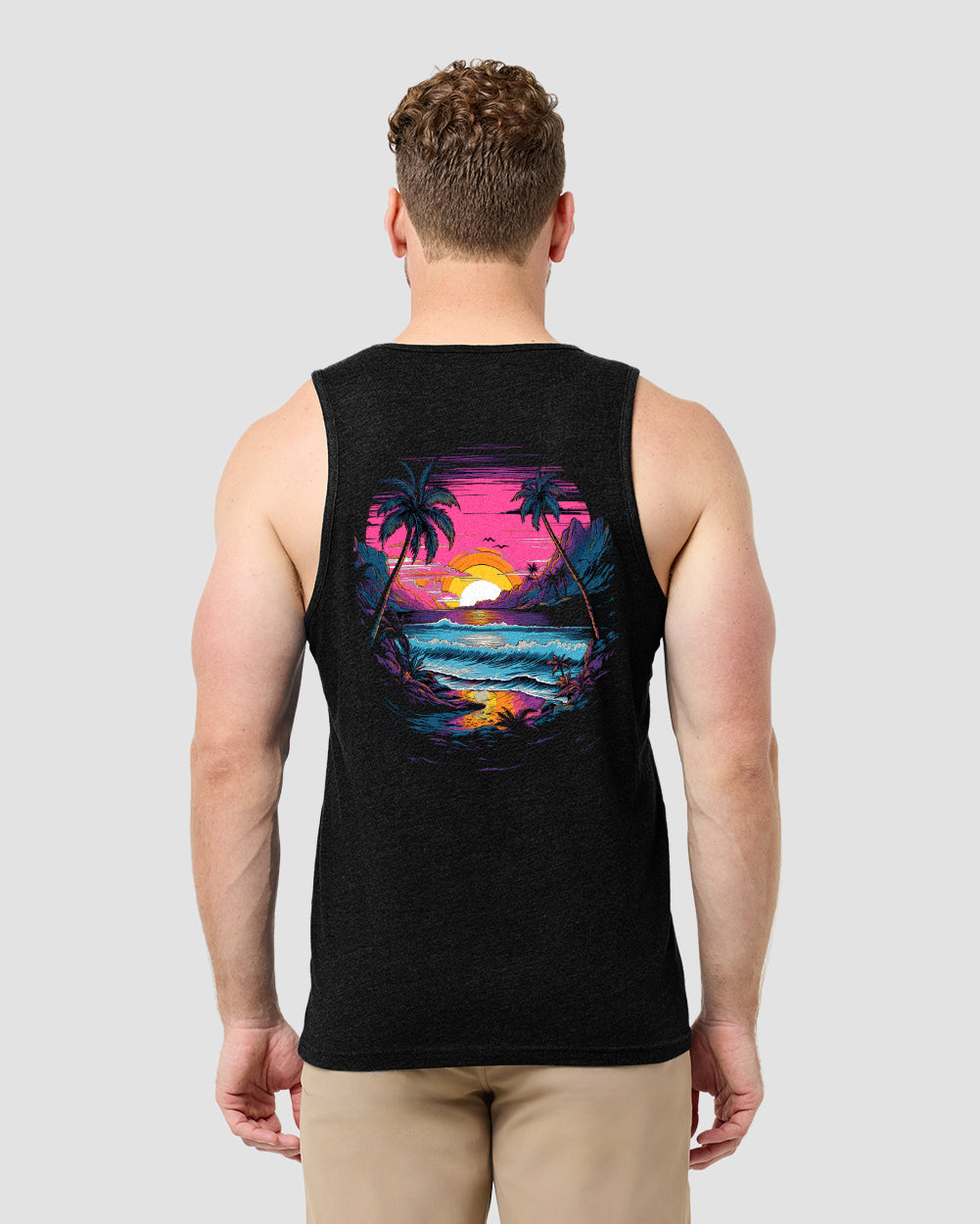 Neon Shores II Tank - Black-Black-Regular-Front--Model---L