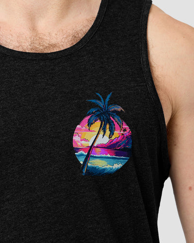 Neon Shores II Tank - Black-Black-Regular-Front--Model---L