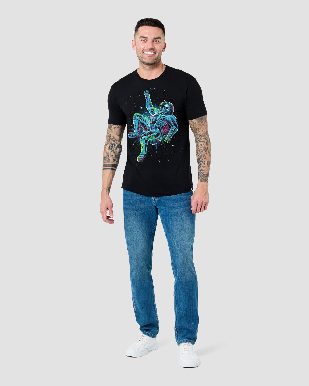 Astral Bones Glow-in-the-Dark Tee-Black-Regular-Full--Model---L