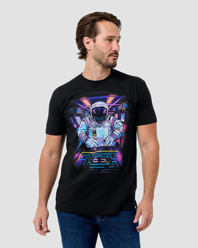 Arcade Odyssey Tee-Black-Regular-Front--Model---L