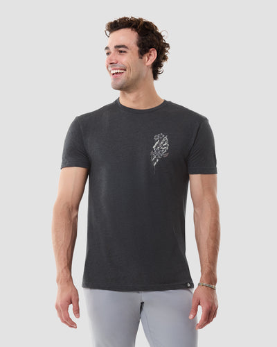 Bone Blossom Tee-Charcoal-Regular-Front--Model---L