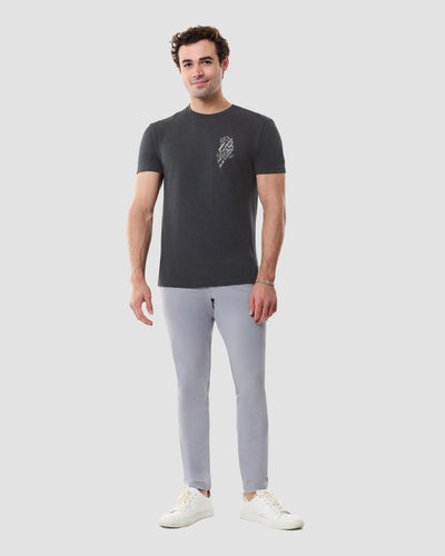 Bone Blossom Tee-Charcoal-Regular-Full--Model---L