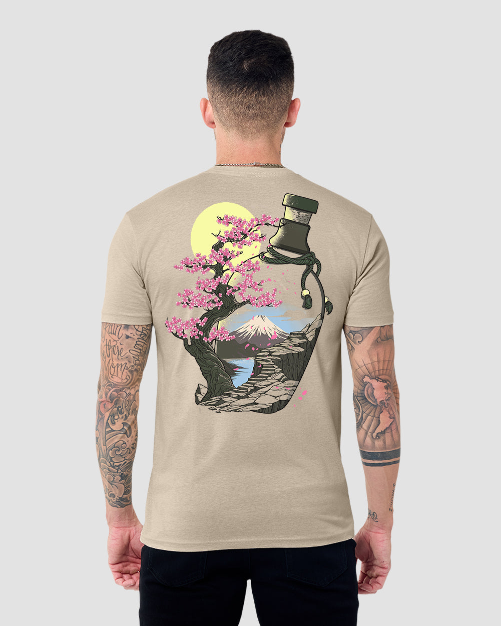 Bottle Blossom Tee-Cream-Regular-Back--Model---L