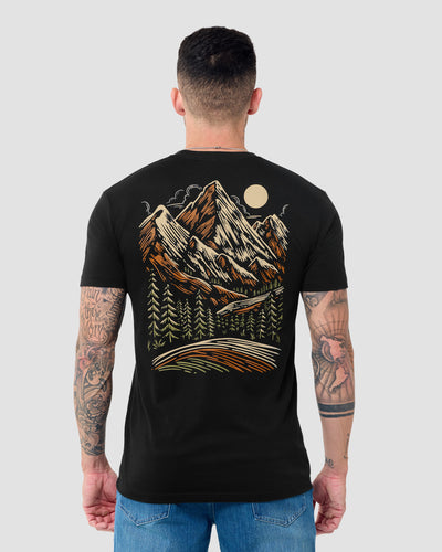 Cedar Peak Tee-Black-Regular-Back--Model---L