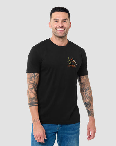 Cedar Peak Tee-Black-Regular-Front--Model---L