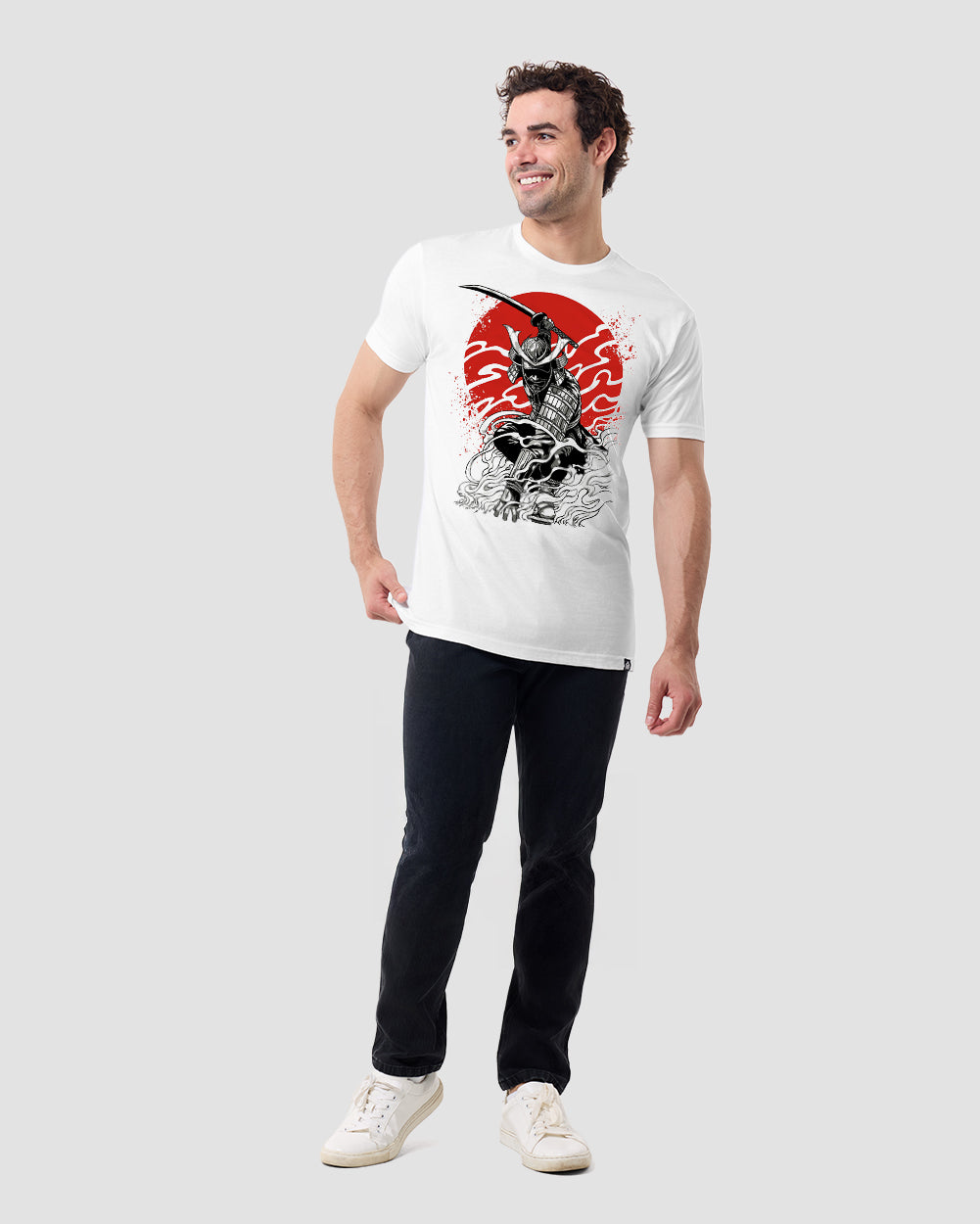 Crimson Blade Tee-White-Regular-Full--Model---L