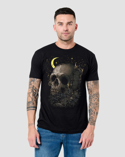 Death's Door Tee-Black-Regular-Front--Model---L