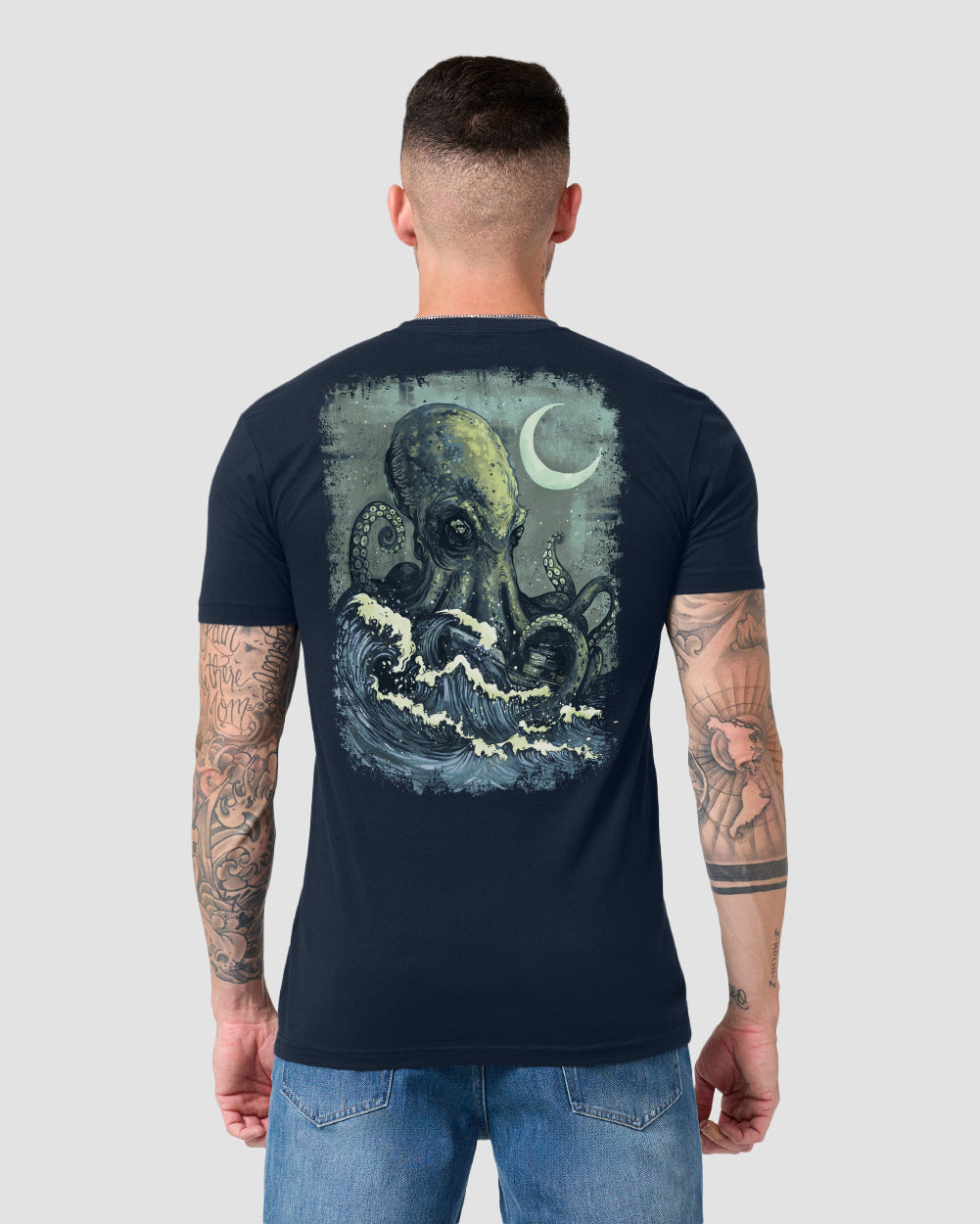 Deep Siege Tee-Sueded Navy-Regular-Back--Model---L