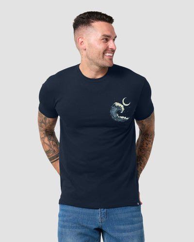 Deep Siege Tee-Sueded Navy-Regular-Front--Model---L