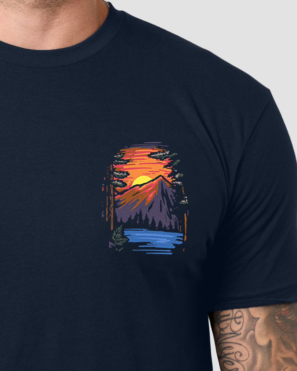 Alpine Rest Tee-Midnight Navy-Regular-Detail--Model---L