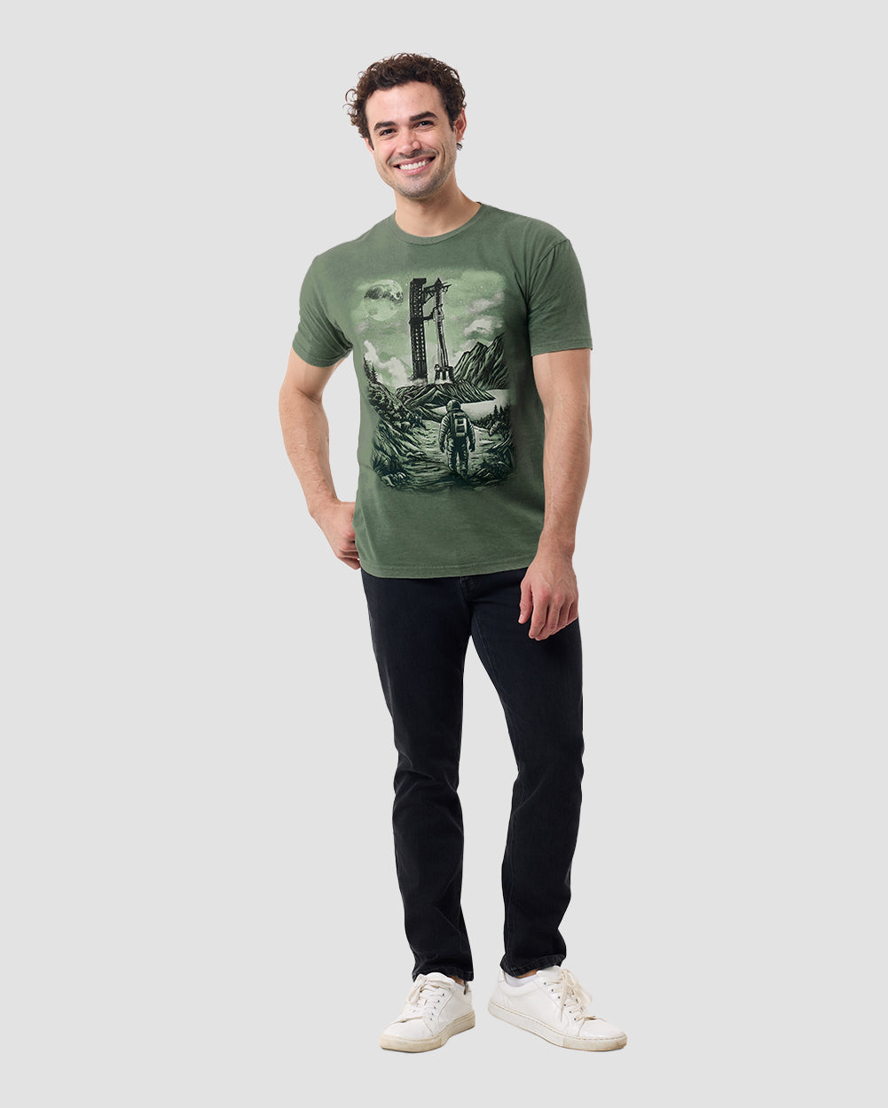 Frontier Bound Vintage Tee-Vintage Royal Pine-Regular-Full--Model---L