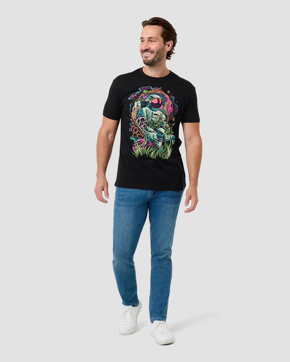 Galactic Jungle Tee-Black-Regular-Full--Model---L