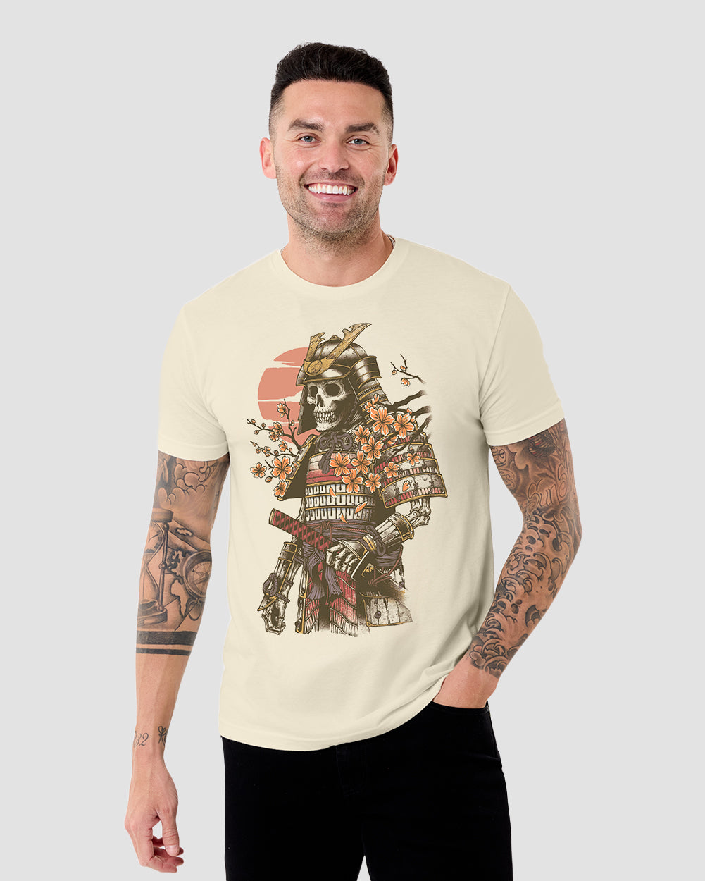 Immortal Warrior Tee-Natural-Regular-Front--Model---L