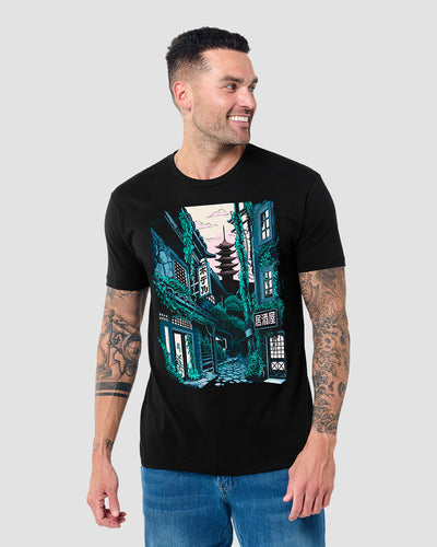 Lost Alley Tee-Black-Regular-Front--Model---L