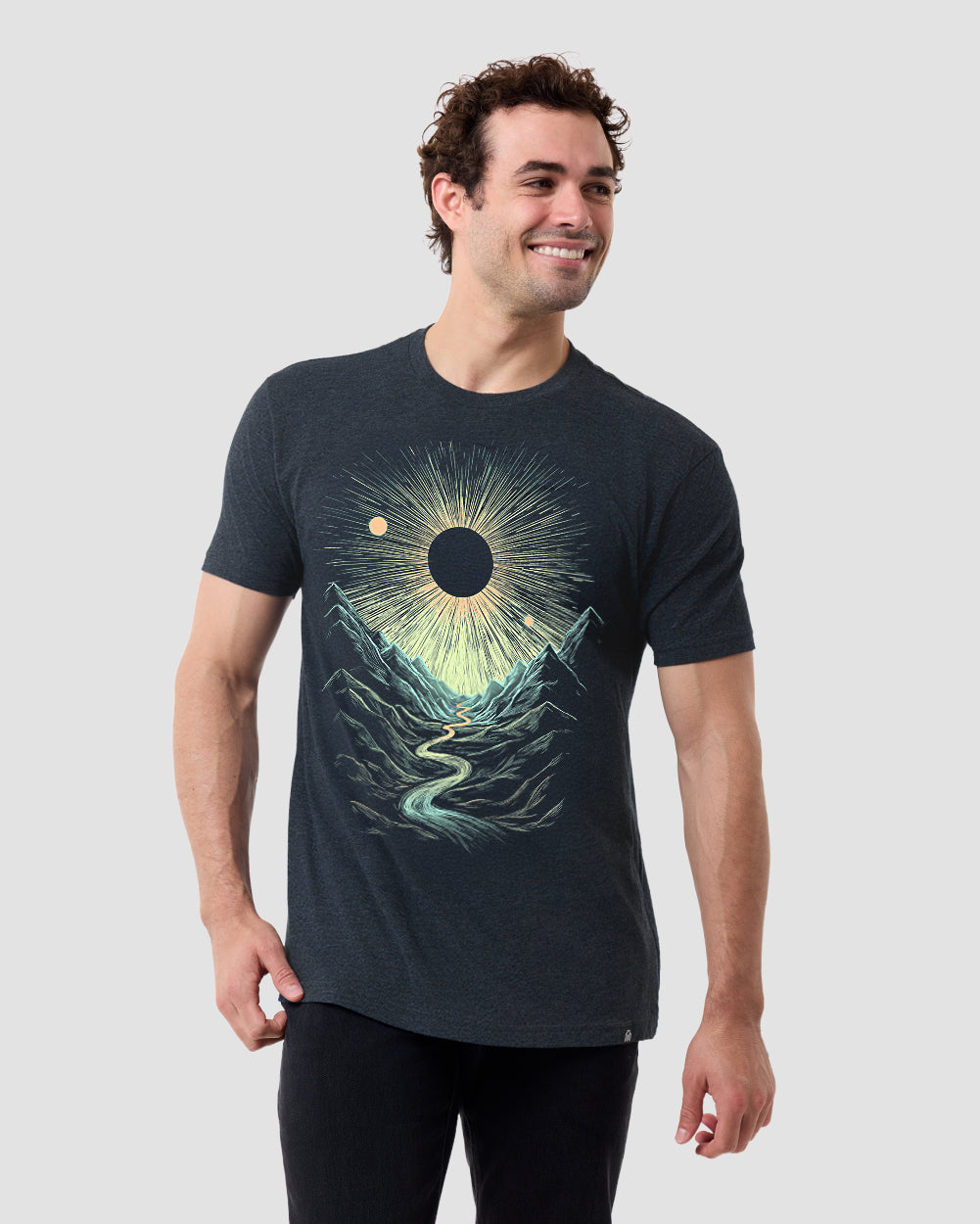 Lunar Canyon II Tee-Navy-Regular-Front--Model---L