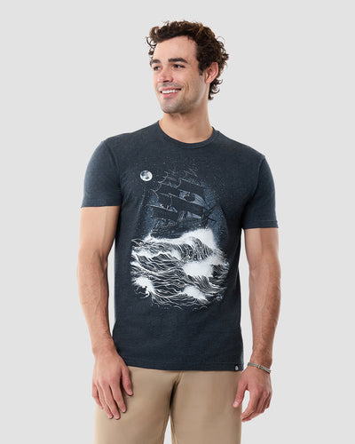 Midnight Tide Glow-in-the-Dark Tee-Navy-Regular-Front--Model---L