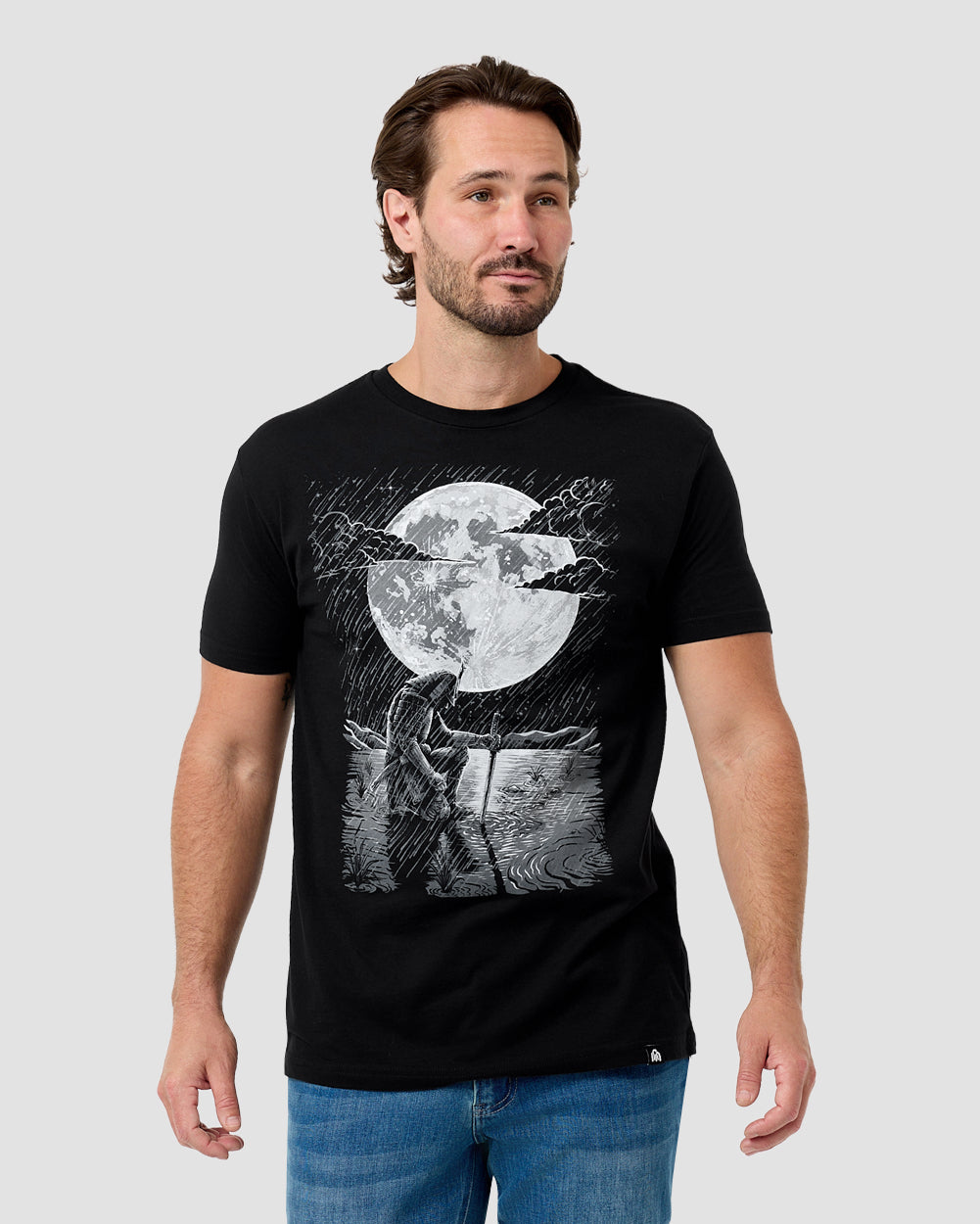 Moonlit Valor Tee-Black-Regular-Front--Model---L