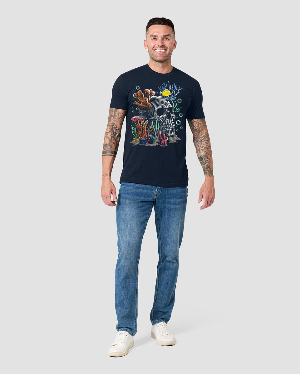 Ocean Remains Tee-Midnight Navy-Regular-Full--Model---L