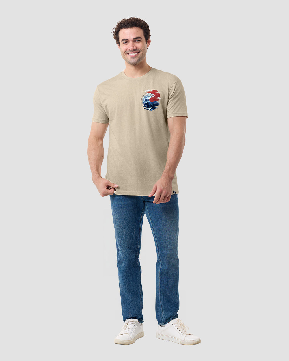 Ocean Wrath Tee-Cream-Regular-Full--Model---L
