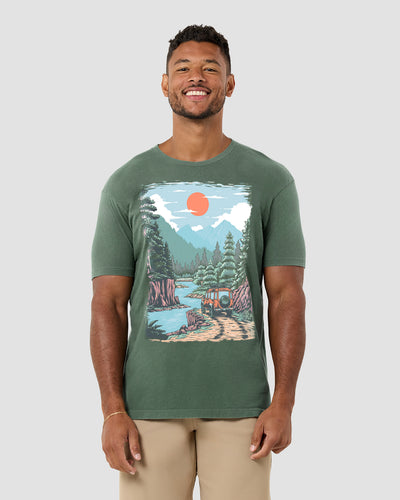 Offroad Escape Vintage Tee-Vintage Royal Pine-Regular-Front--Model---L