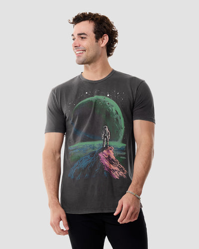 Planet Gaze Vintage Tee-Vintage Graphite Black-Regular-Front--Model---L