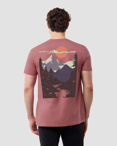 Purple Peaks II Tee-Heather Mauve-Regular-Back--Model---L