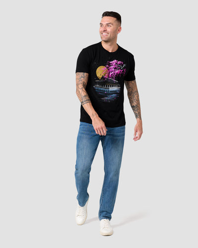 Royal Reflection Tee-Black-Regular-Full--Model---L