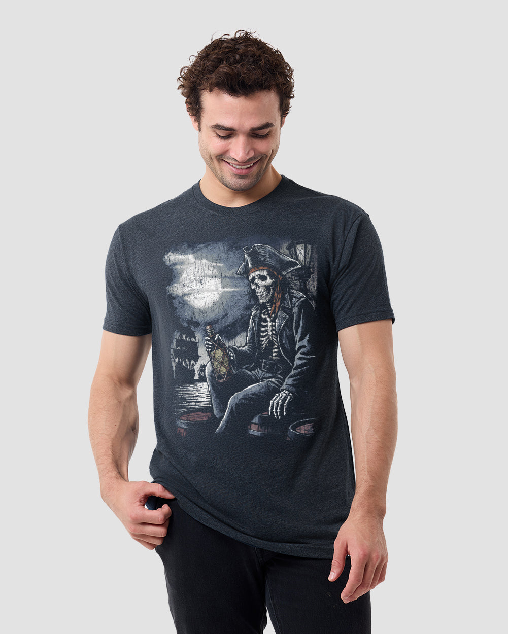 Rum Raider Tee-Navy-Regular-Front--Model---L